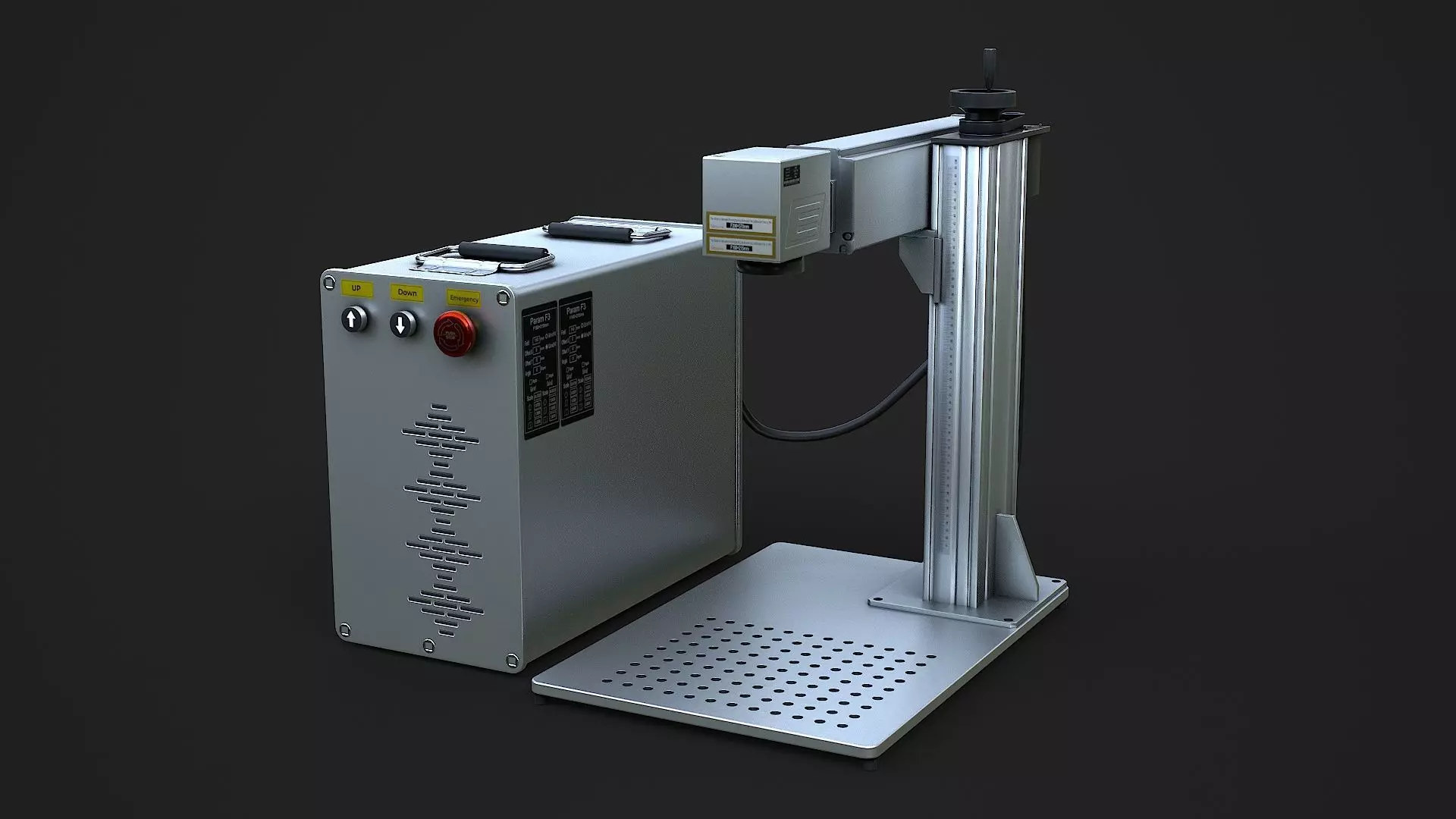 Fiber Laser Marking Machine Low-poly 3D model_0