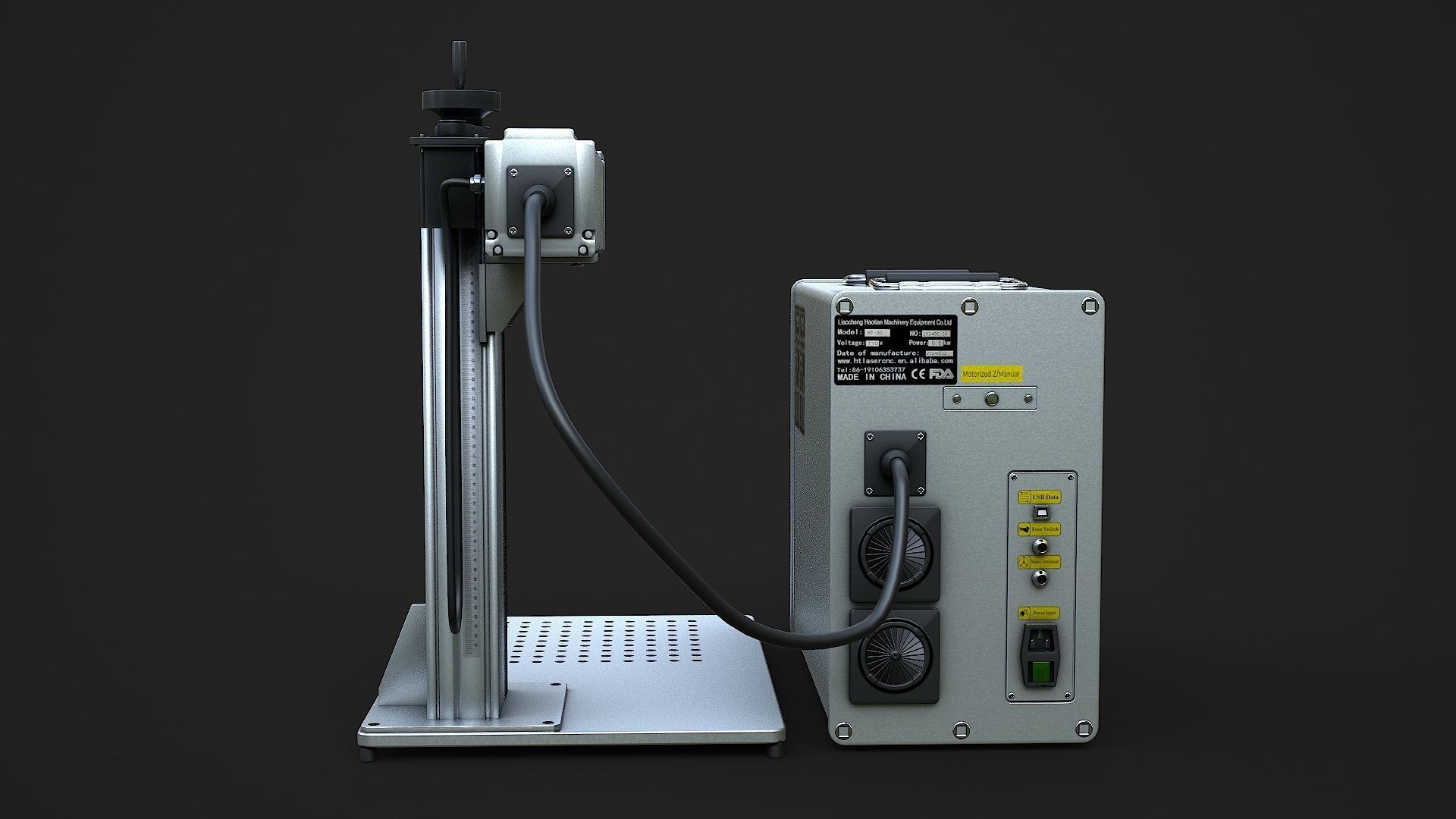 Fiber Laser Marking Machine Low-poly 3D model_5