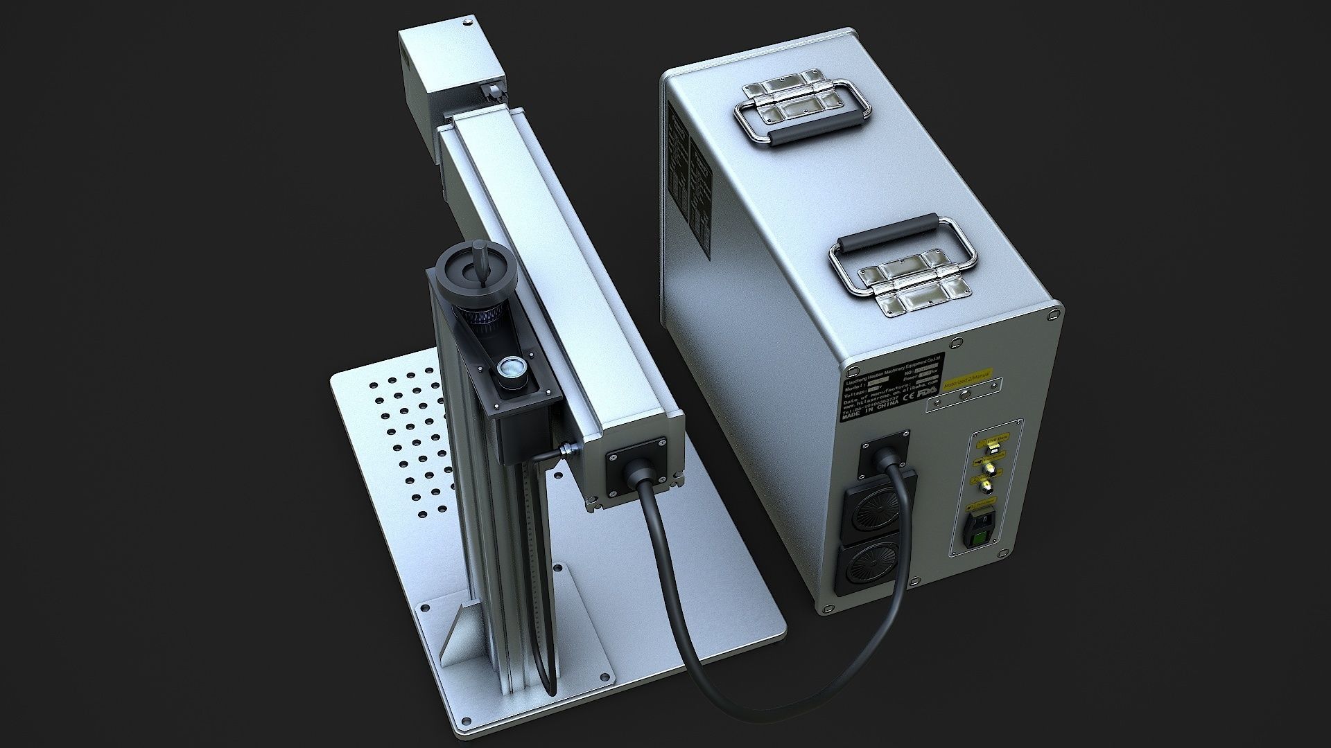 Fiber Laser Marking Machine Low-poly 3D model_7