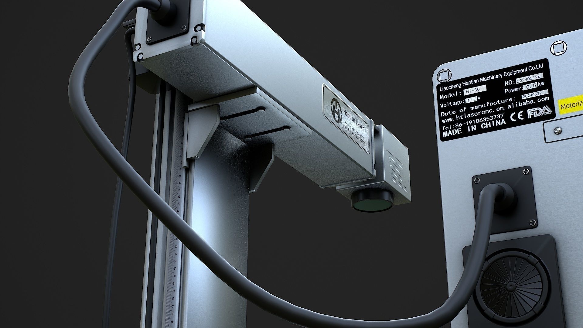 Fiber Laser Marking Machine Low-poly 3D model_15