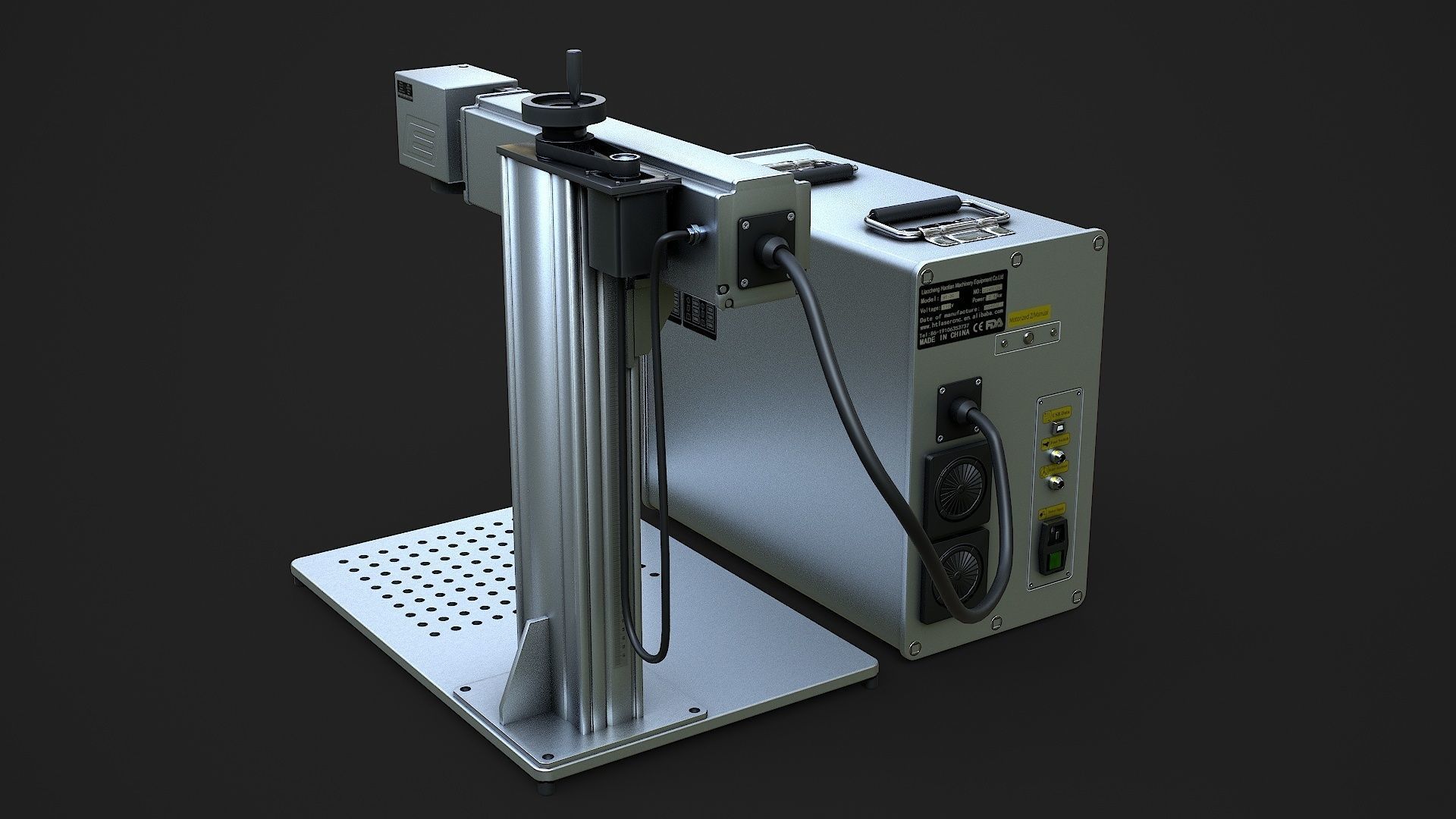 Fiber Laser Marking Machine Low-poly 3D model_1