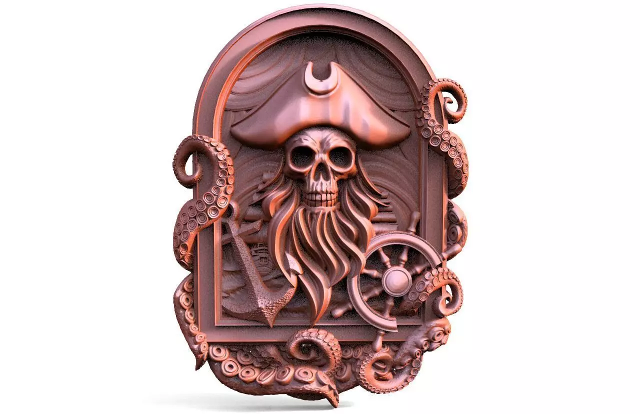 Pirate skull CNC 3d model 3D print model_0
