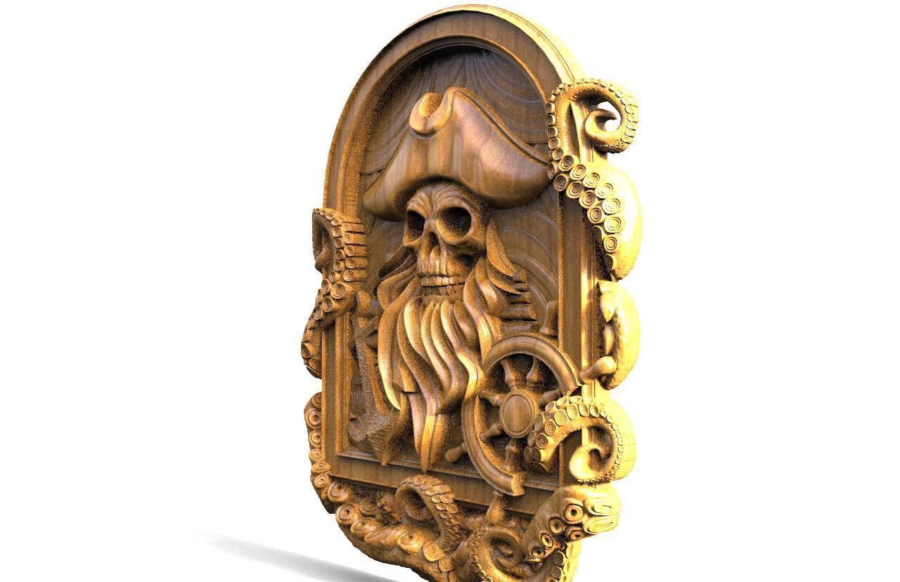 Pirate skull CNC 3d model 3D print model_5