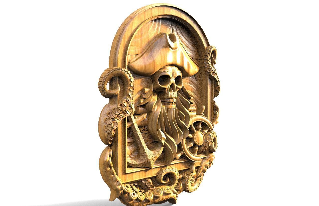 Pirate skull CNC 3d model 3D print model_6