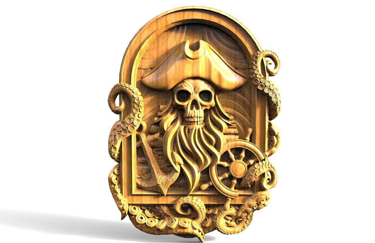 Pirate skull CNC 3d model 3D print model_1