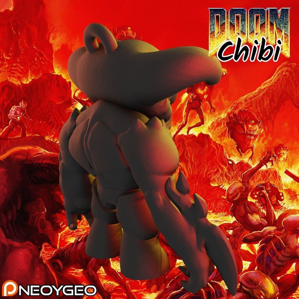 BARON OF HELL - DOOM CHIBI KEYCHAIN 3D print model_2