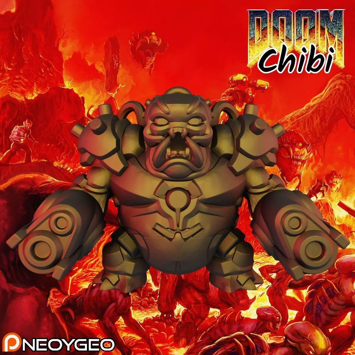 MANCUBUS - DOOM CHIBI KEYCHAIN 3D print model_0