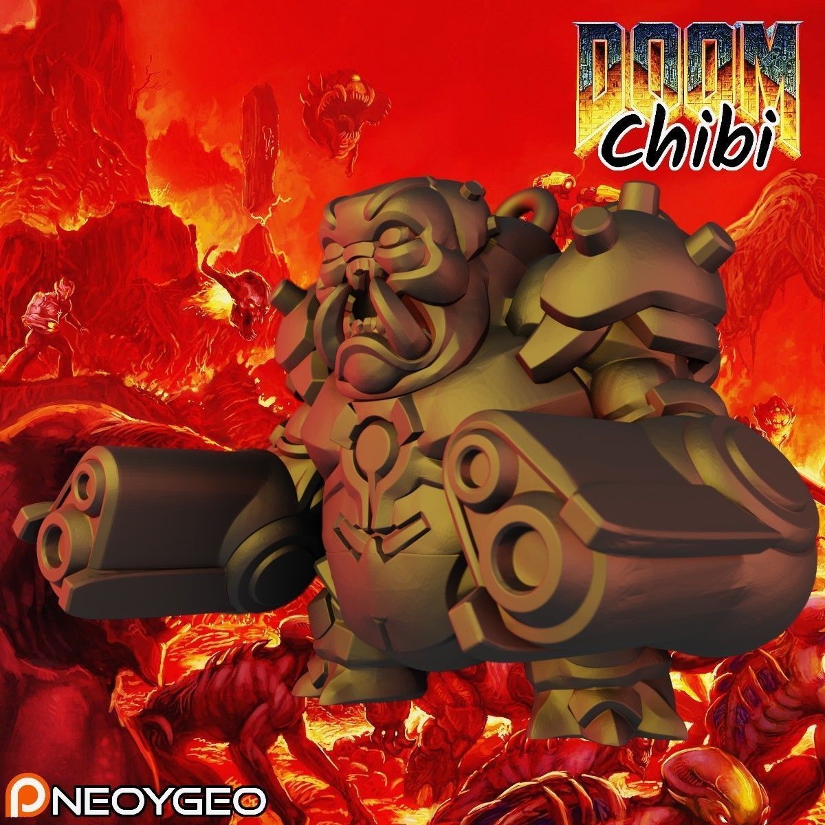 MANCUBUS - DOOM CHIBI KEYCHAIN 3D print model_1