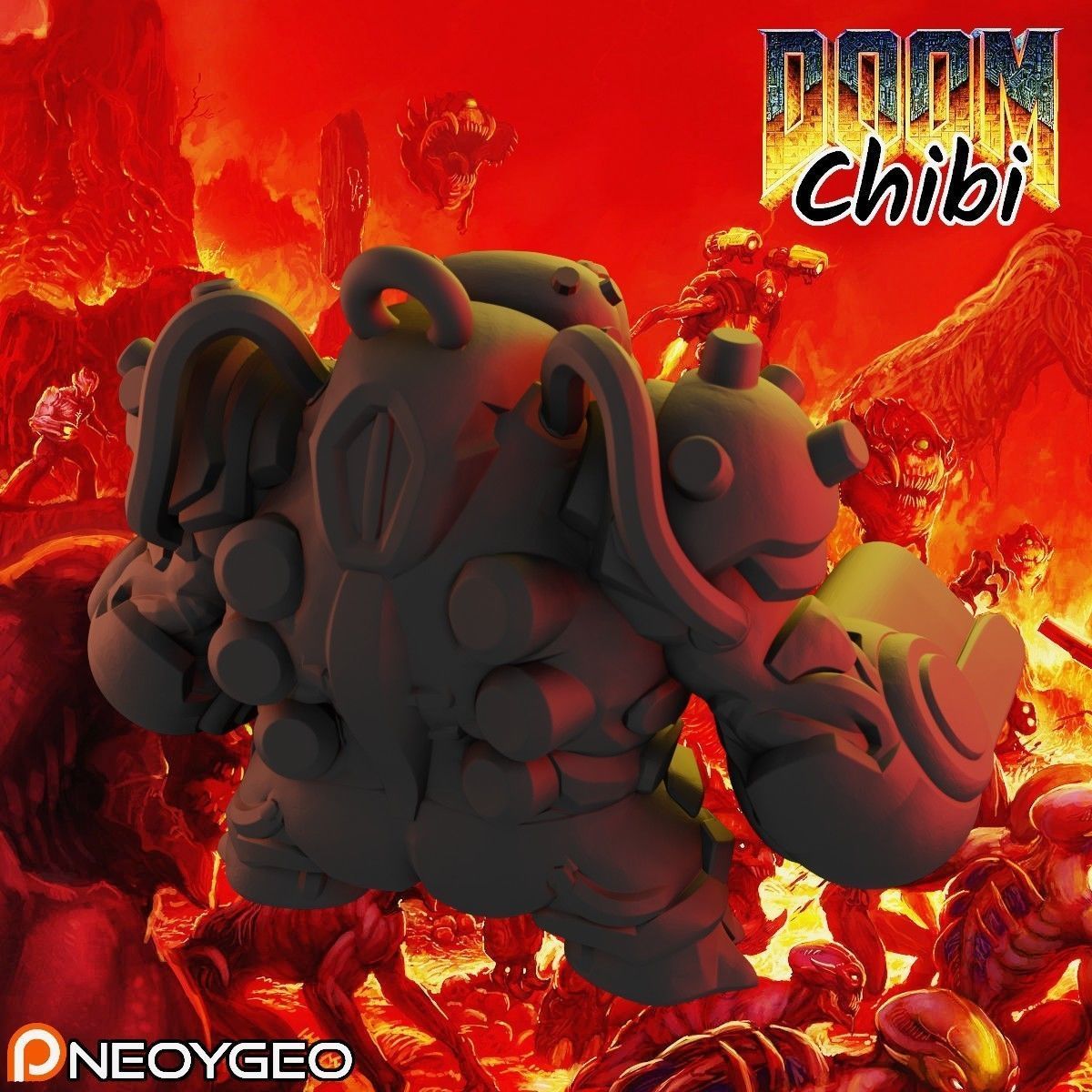 MANCUBUS - DOOM CHIBI KEYCHAIN 3D print model_2