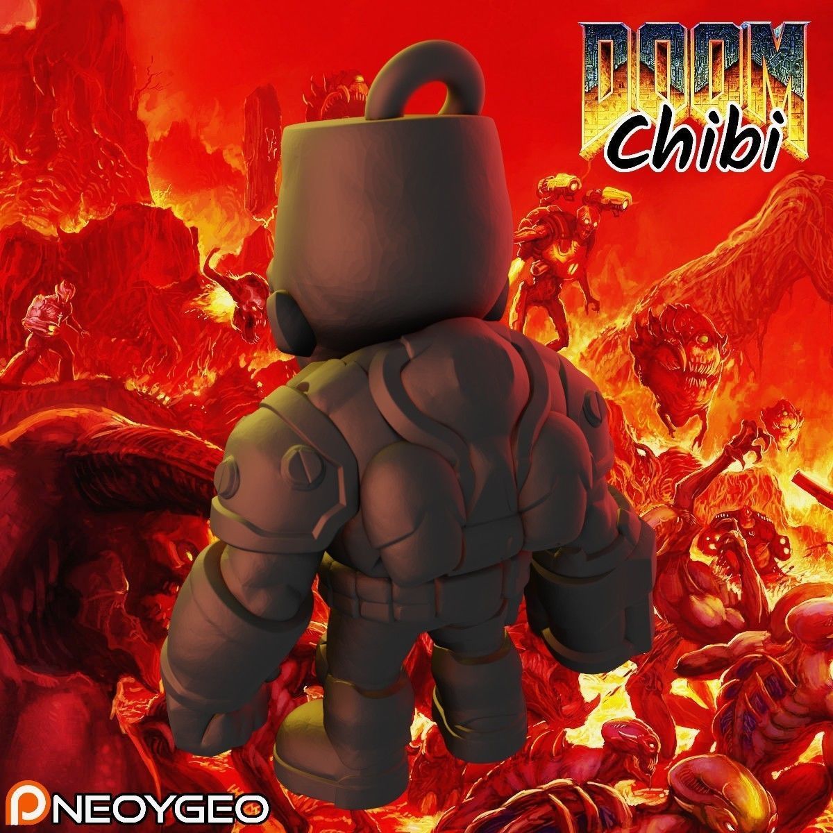 HELL SOLDIER - DOOM CHIBI KEYCHAIN 3D print model_1