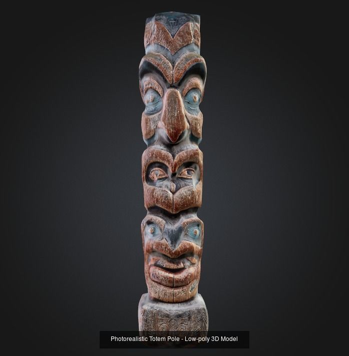 Totem Poles Bundle - Photorealistic Low-poly 3D Model Collection _6