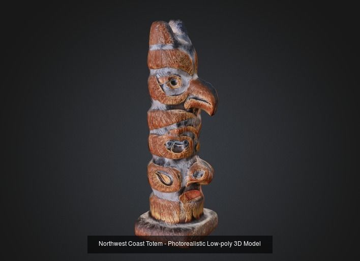 Totem Poles Bundle - Photorealistic Low-poly 3D Model Collection _7
