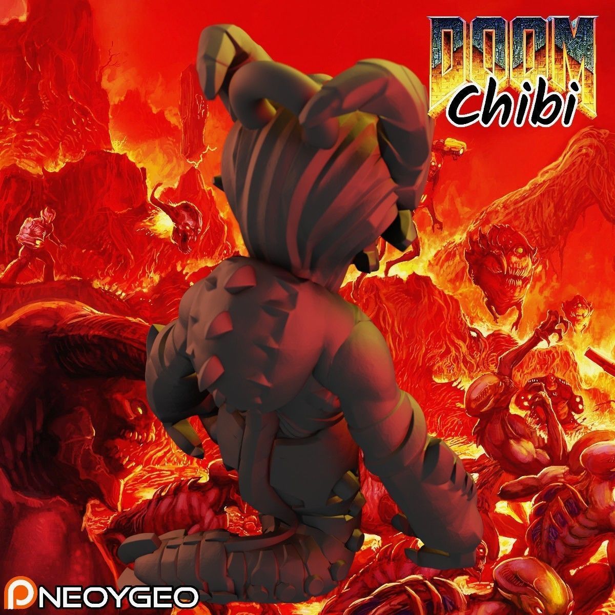 WHIPLASH - DOOM CHIBI KEYCHAIN 3D print model_2