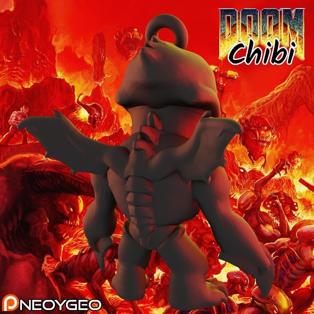 GARGOYLE - DOOM CHIBI KEYCHAIN 3D print model_2