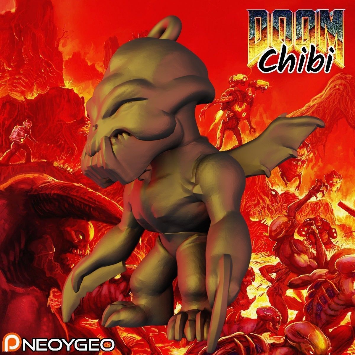 GARGOYLE - DOOM CHIBI KEYCHAIN 3D print model_1