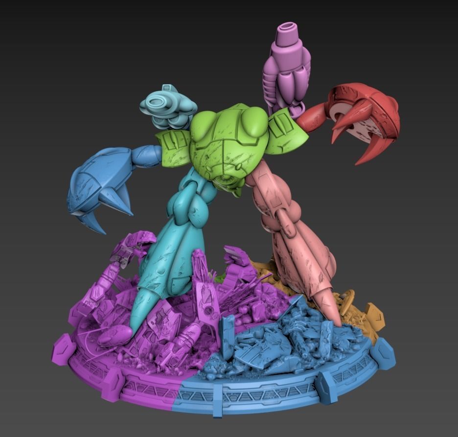 Mecha Crabby Patty Static Set 100mm 3D print model_4