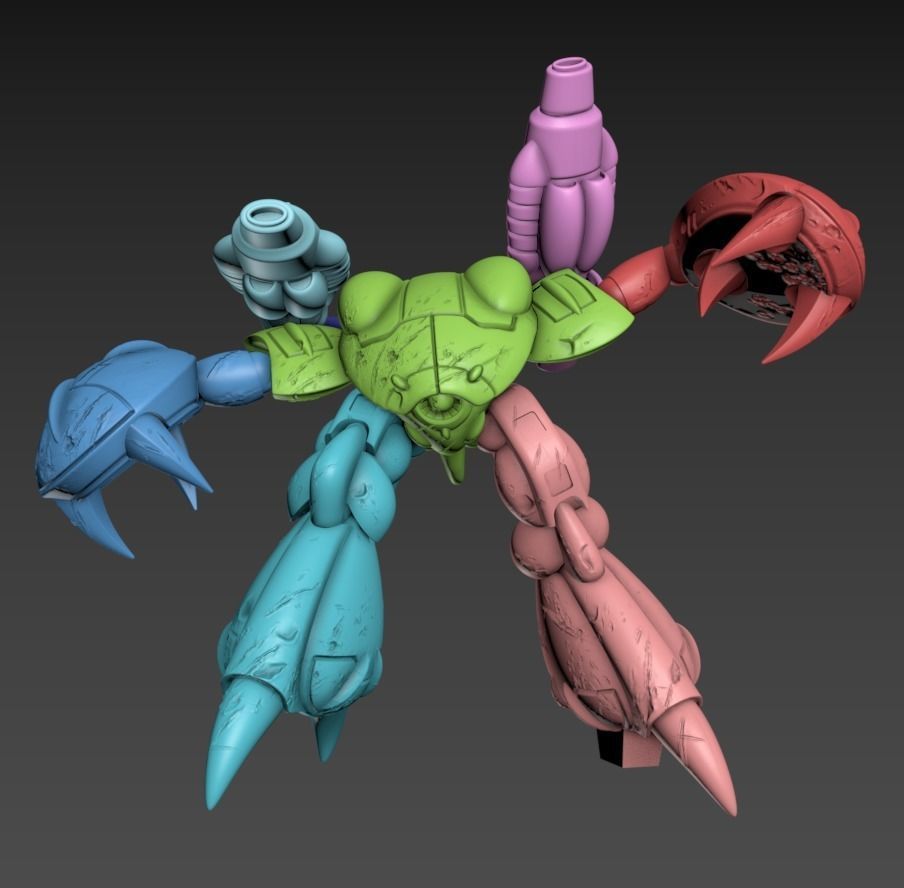 Mecha Crabby Patty Static Set 100mm 3D print model_6