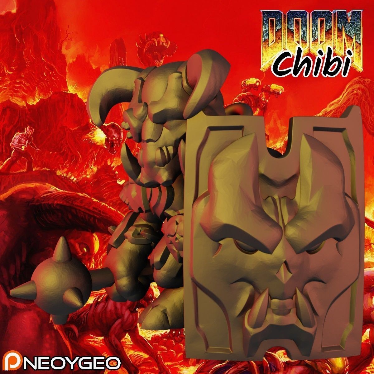 GLADIATOR - DOOM CHIBI KEYCHAIN 3D print model_2