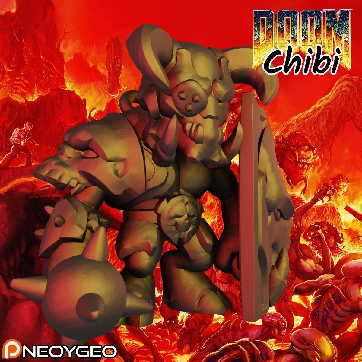 GLADIATOR - DOOM CHIBI KEYCHAIN 3D print model_1