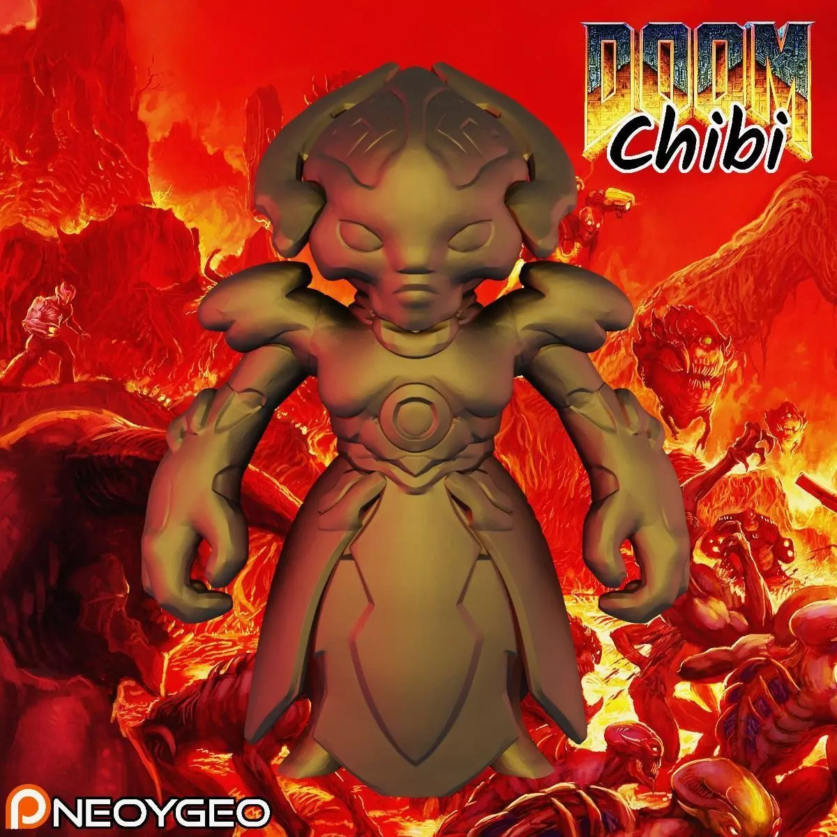 SUPREME KHAN MAYKR - DOOM CHIBI KEYCHAIN 3D print model