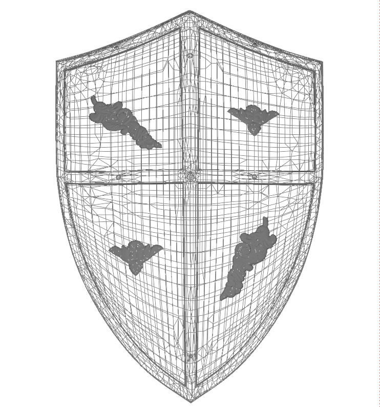 Ornamental Warrior Shield Low-poly 3D model_11