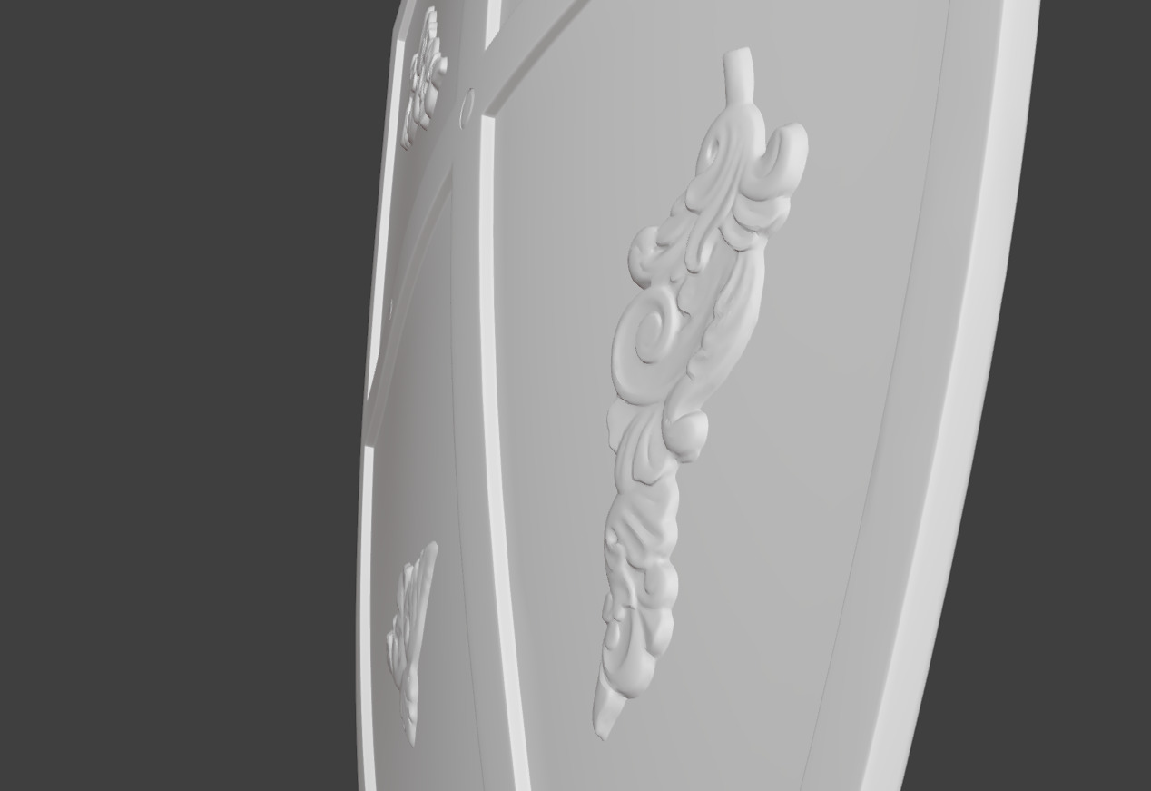 Ornamental Warrior Shield Low-poly 3D model_6