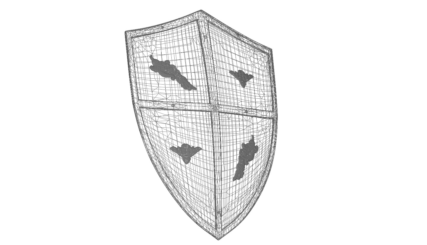 Ornamental Warrior Shield Low-poly 3D model_12