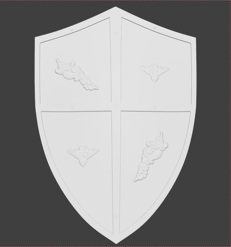 Ornamental Warrior Shield Low-poly 3D model_8