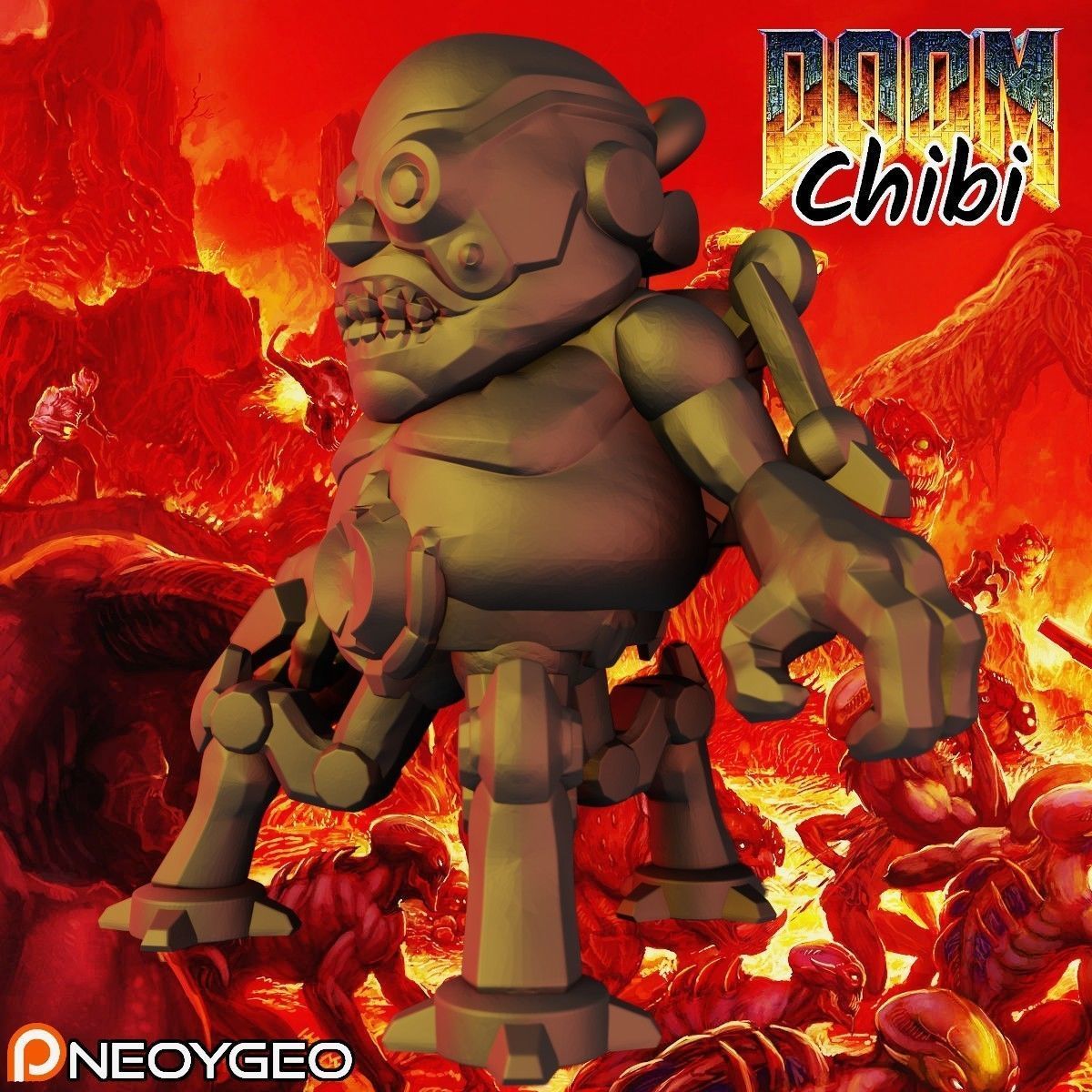 CARCASS - DOOM CHIBI KEYCHAIN 3D print model_1