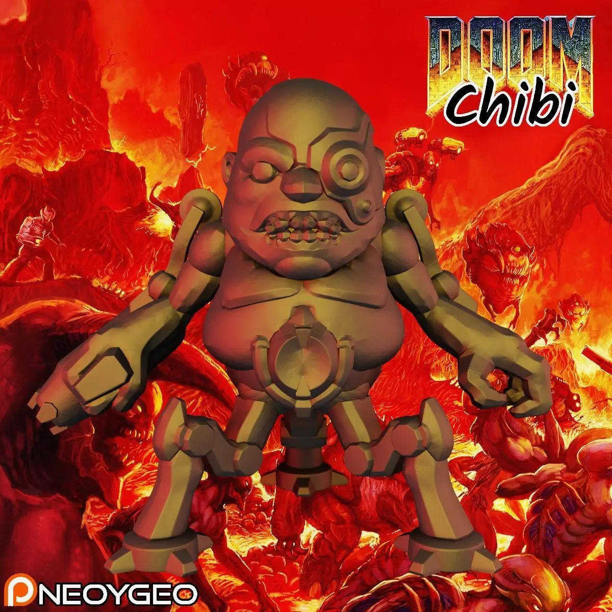 CARCASS - DOOM CHIBI KEYCHAIN 3D print model_0