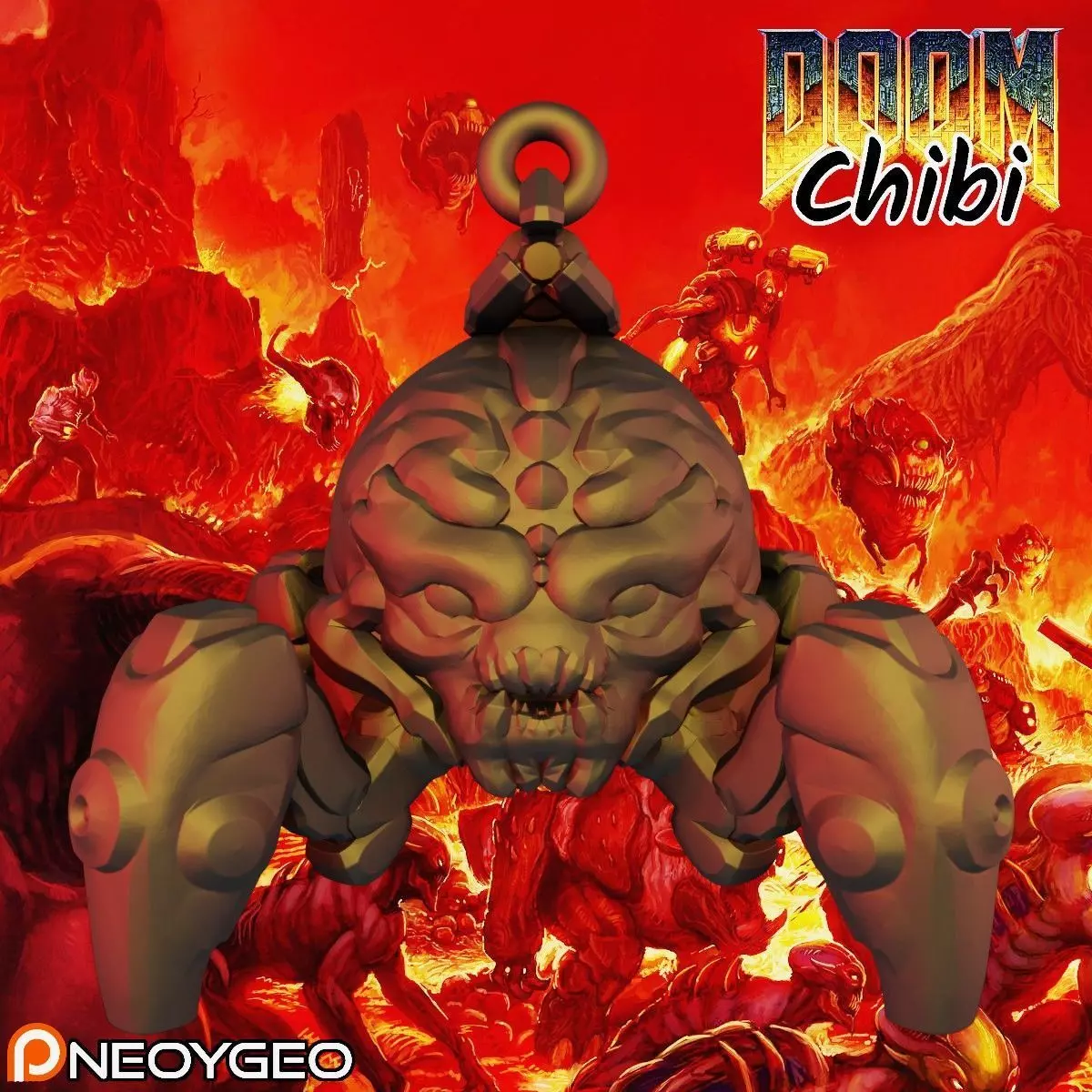ARACHNOTRON - DOOM CHIBI KEYCHAIN 3D print model_0