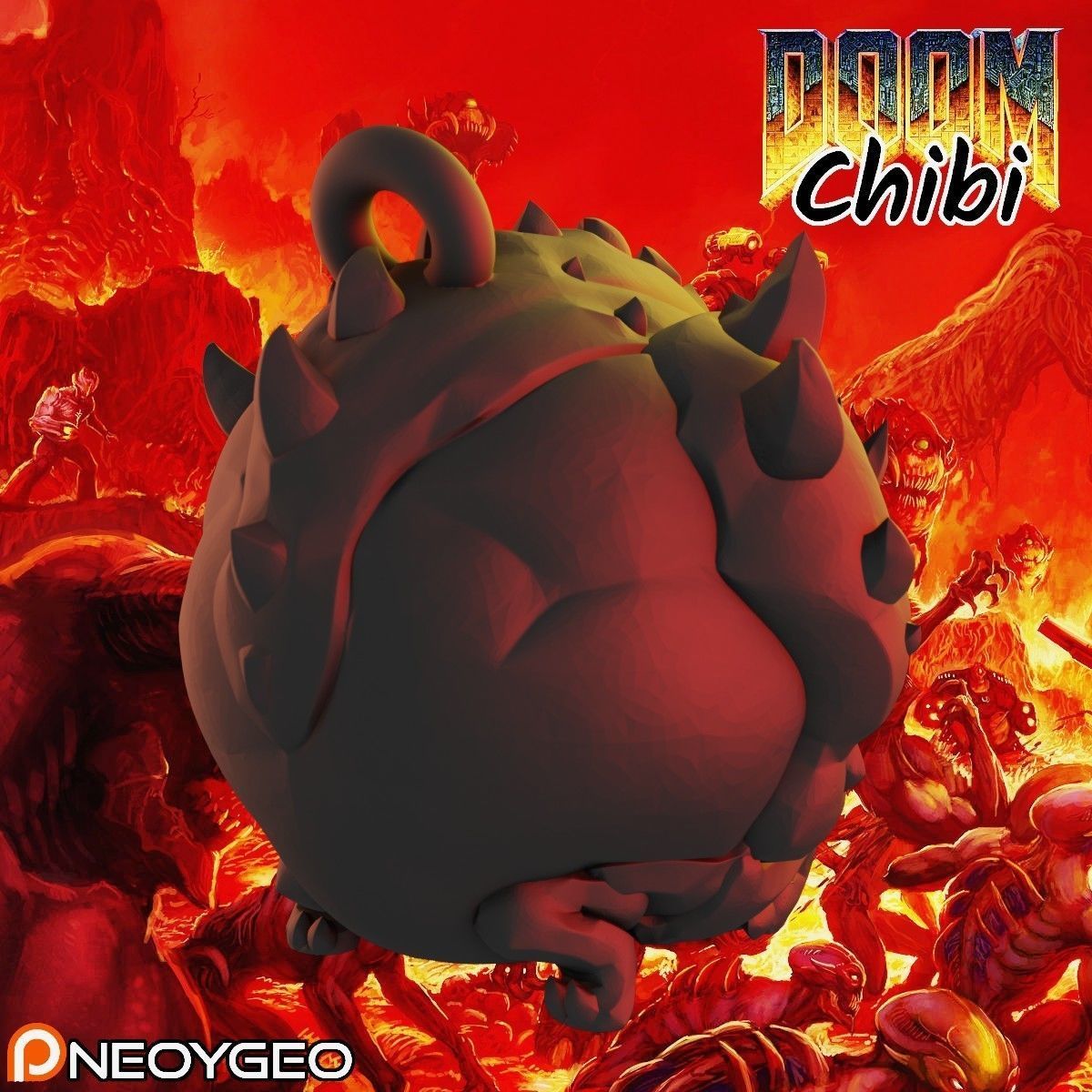CACODEMON - DOOM CHIBI KEYCHAIN 3D print model_2
