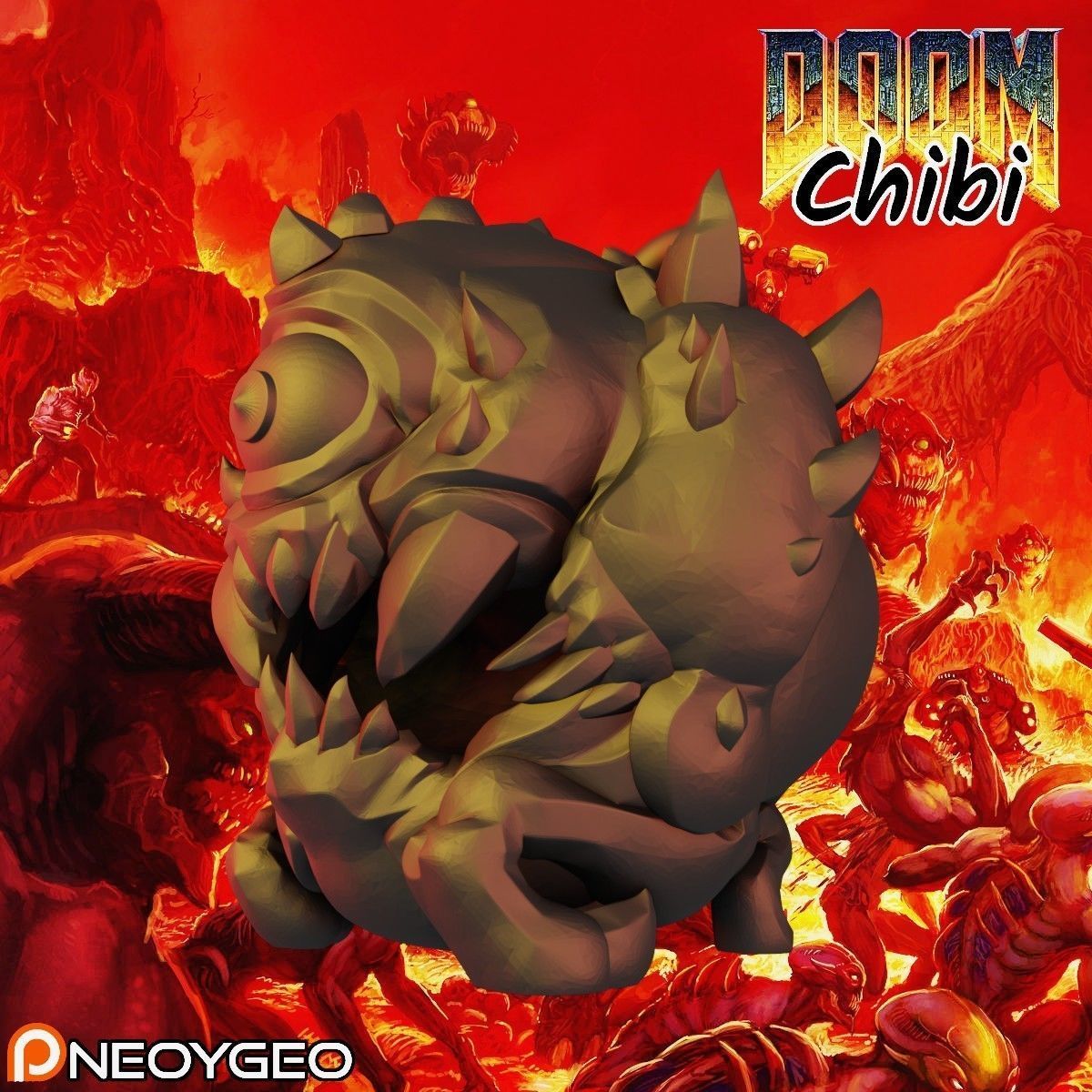 CACODEMON - DOOM CHIBI KEYCHAIN 3D print model_1