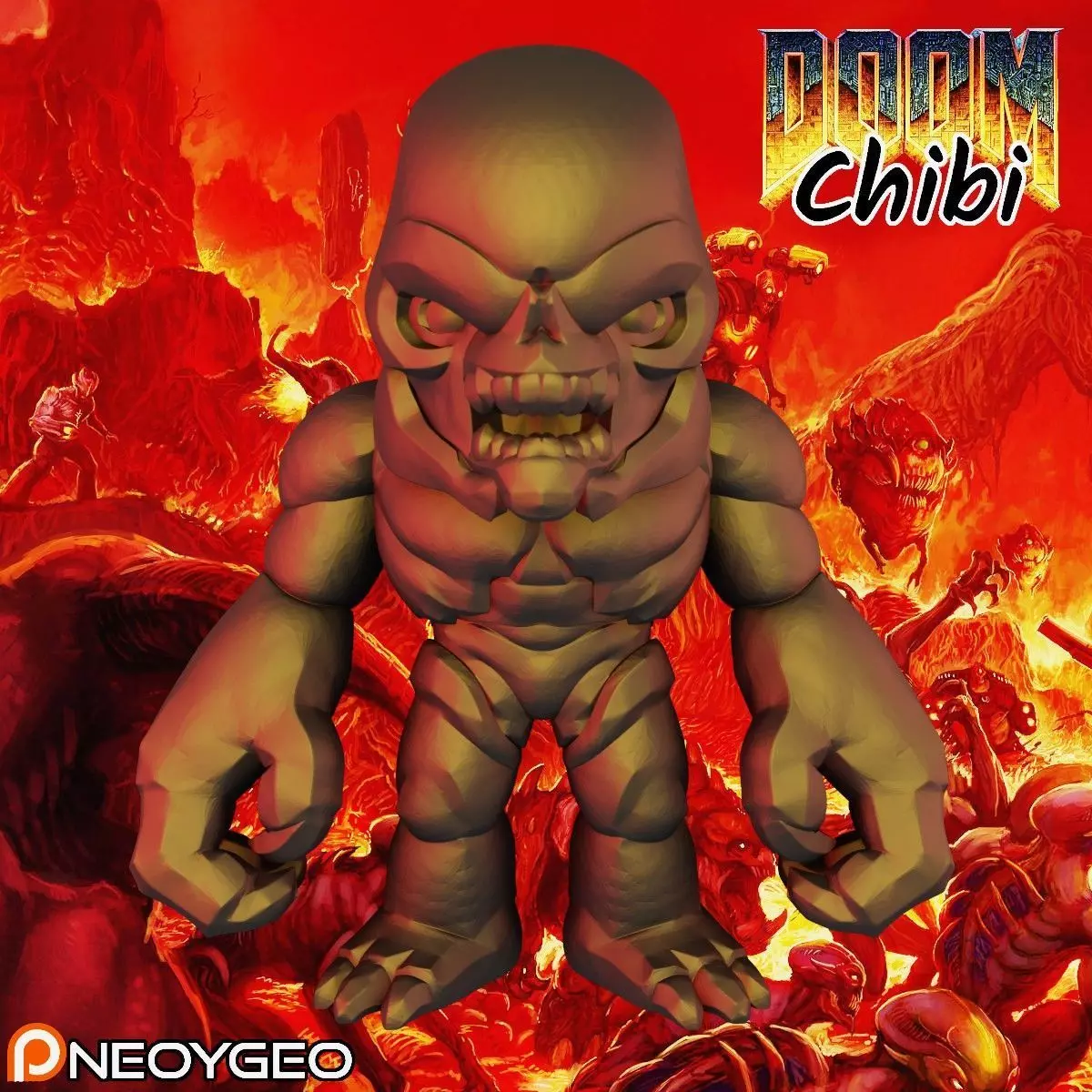 HELL KNIGHT - DOOM CHIBI KEYCHAIN Free 3D print model