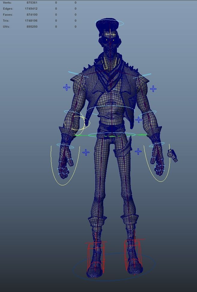 Punk Male Low-poly 3D model_8