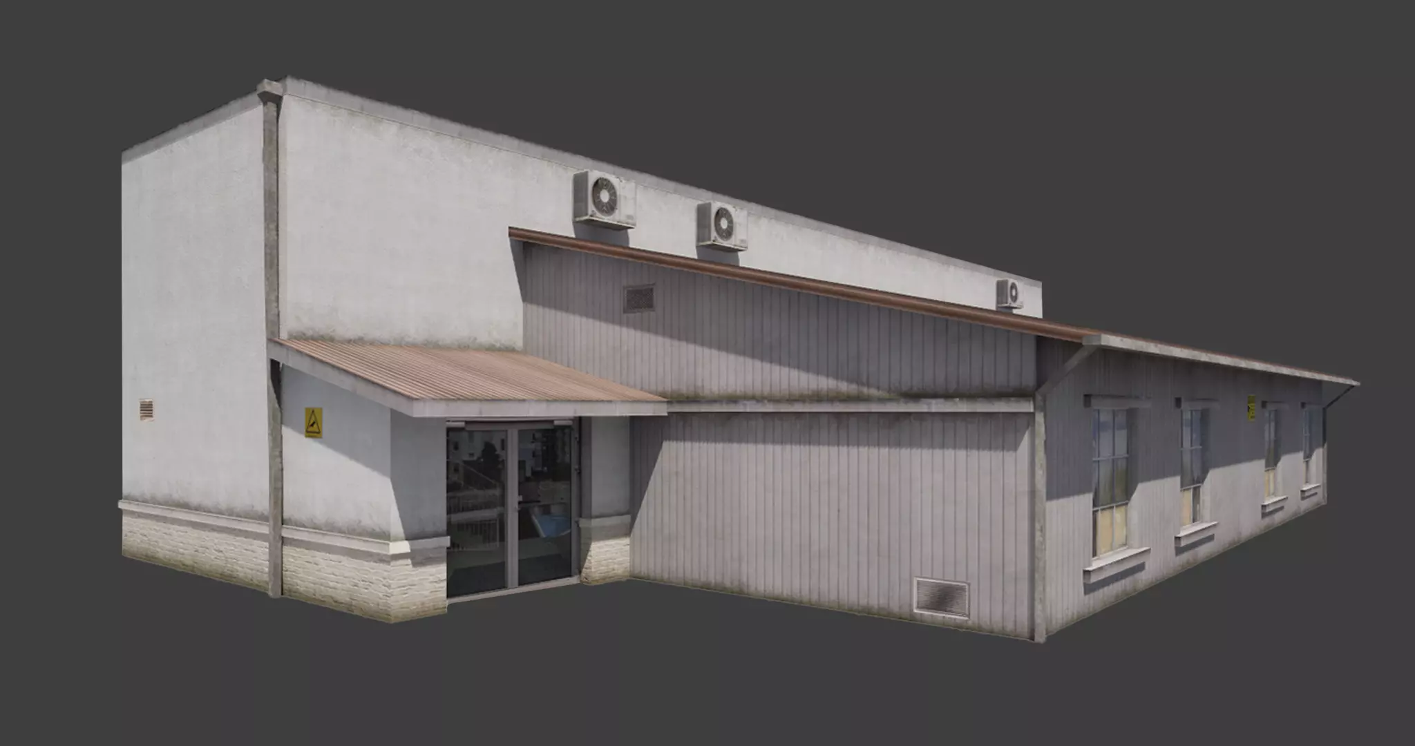 Building City Village Work Street Low-poly Low-poly 3D model_0