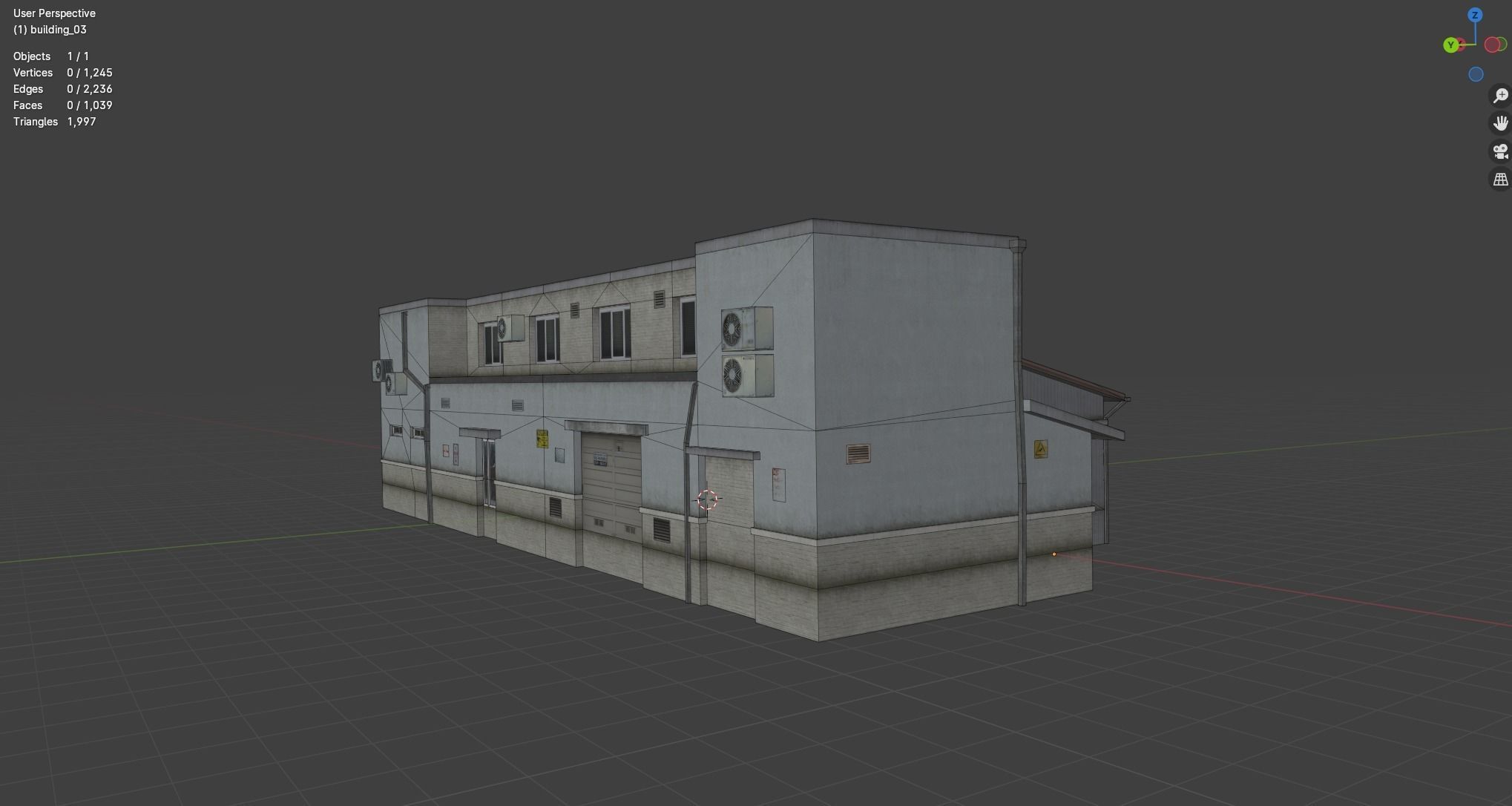 Building City Village Work Street Low-poly Low-poly 3D model_6