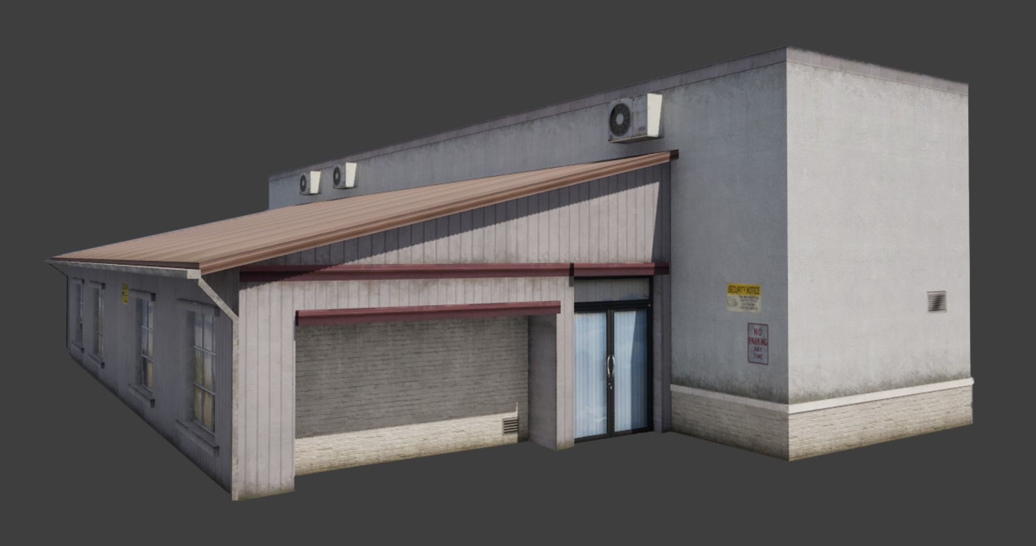 Building City Village Work Street Low-poly Low-poly 3D model_2