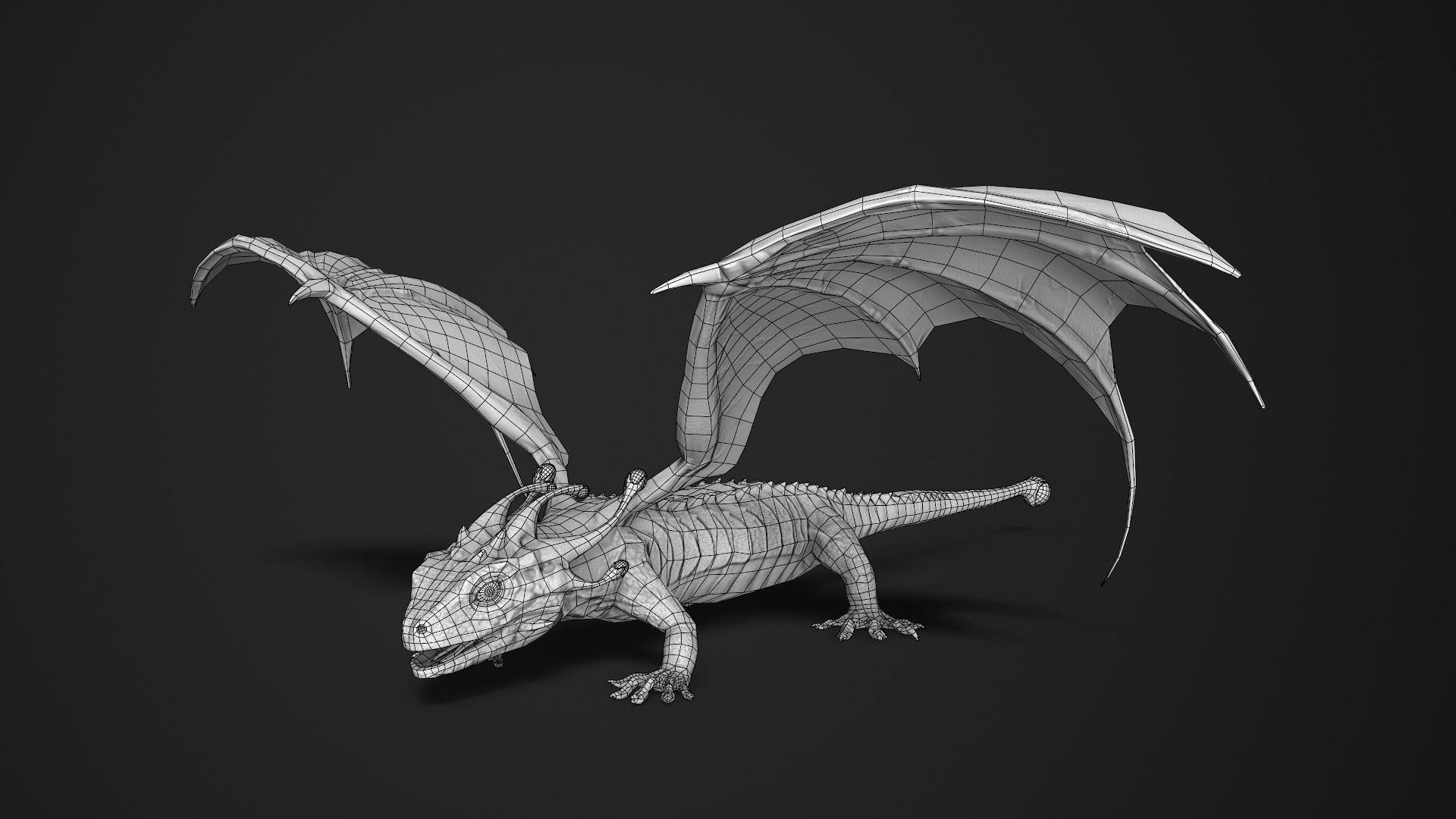 Dragon Low-poly 3D model_7