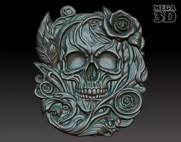 Halloween skull Basrelief 240528 09