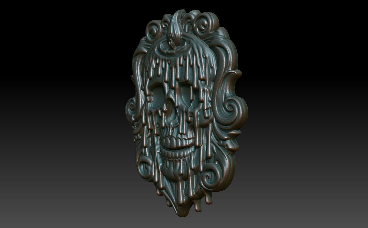 Halloween skull Basrelief 240528 08 3D print model_1