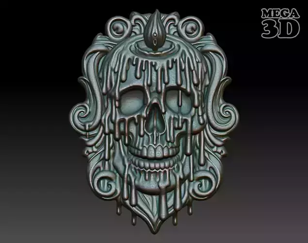 Halloween skull Basrelief 240528 08