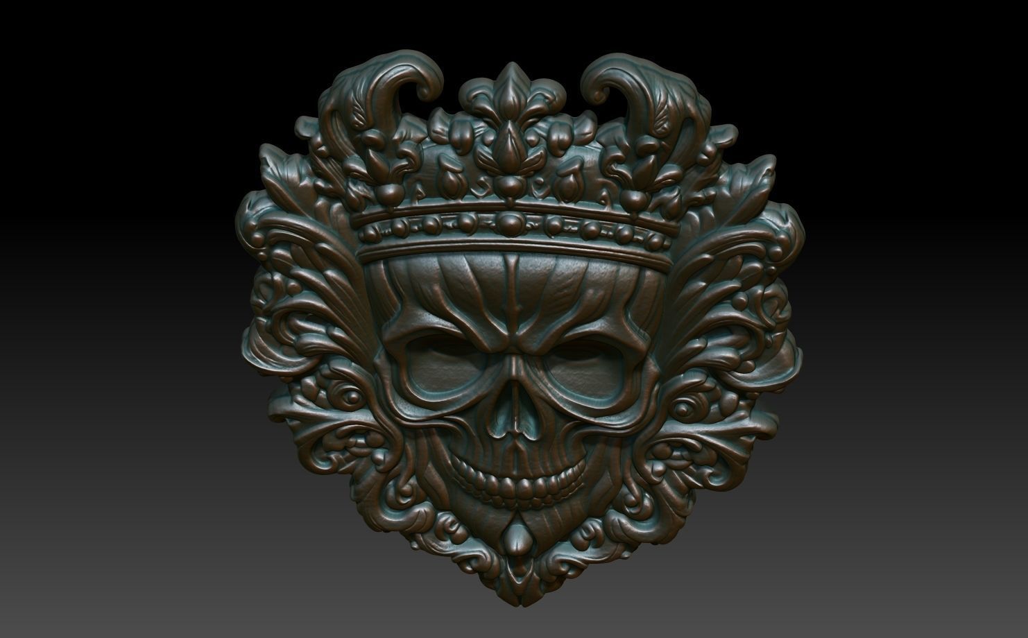 Halloween skull Basrelief 240528 07 3D print model_3