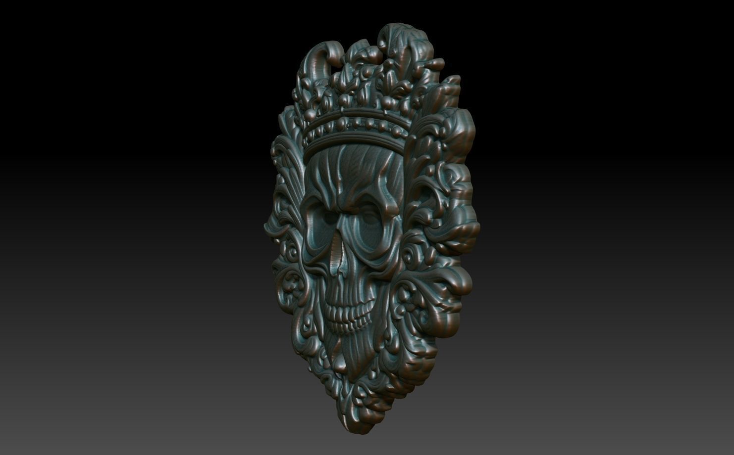 Halloween skull Basrelief 240528 07 3D print model_1