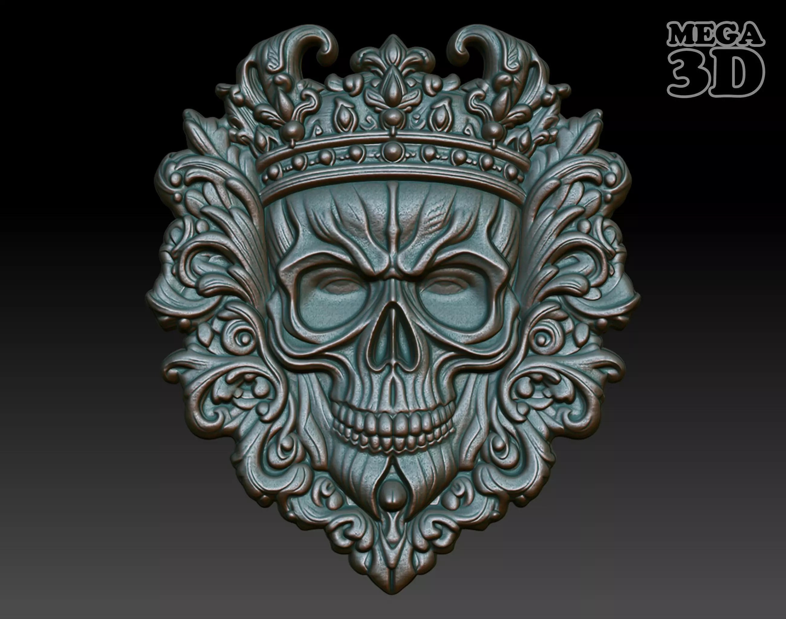 Halloween skull Basrelief 240528 07 3D print model_0