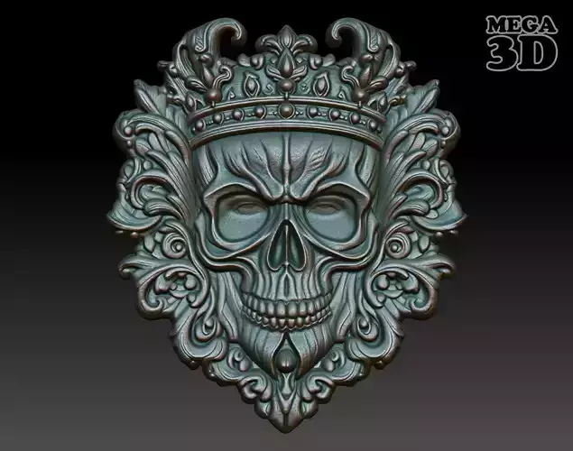 Halloween skull Basrelief 240528 07 3D print model