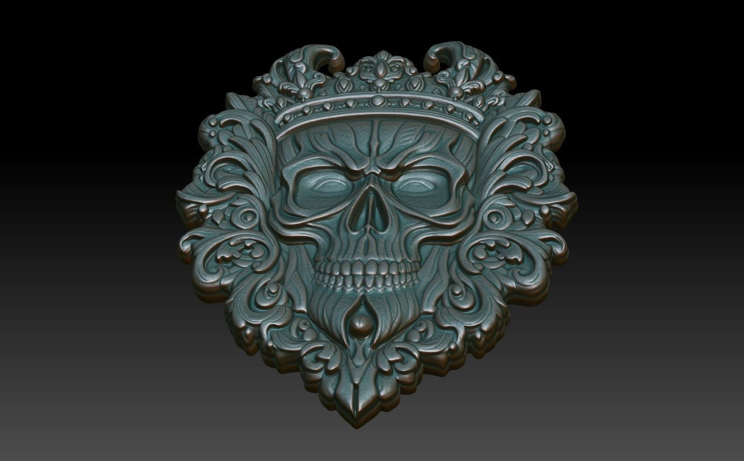 Halloween skull Basrelief 240528 07 3D print model_4