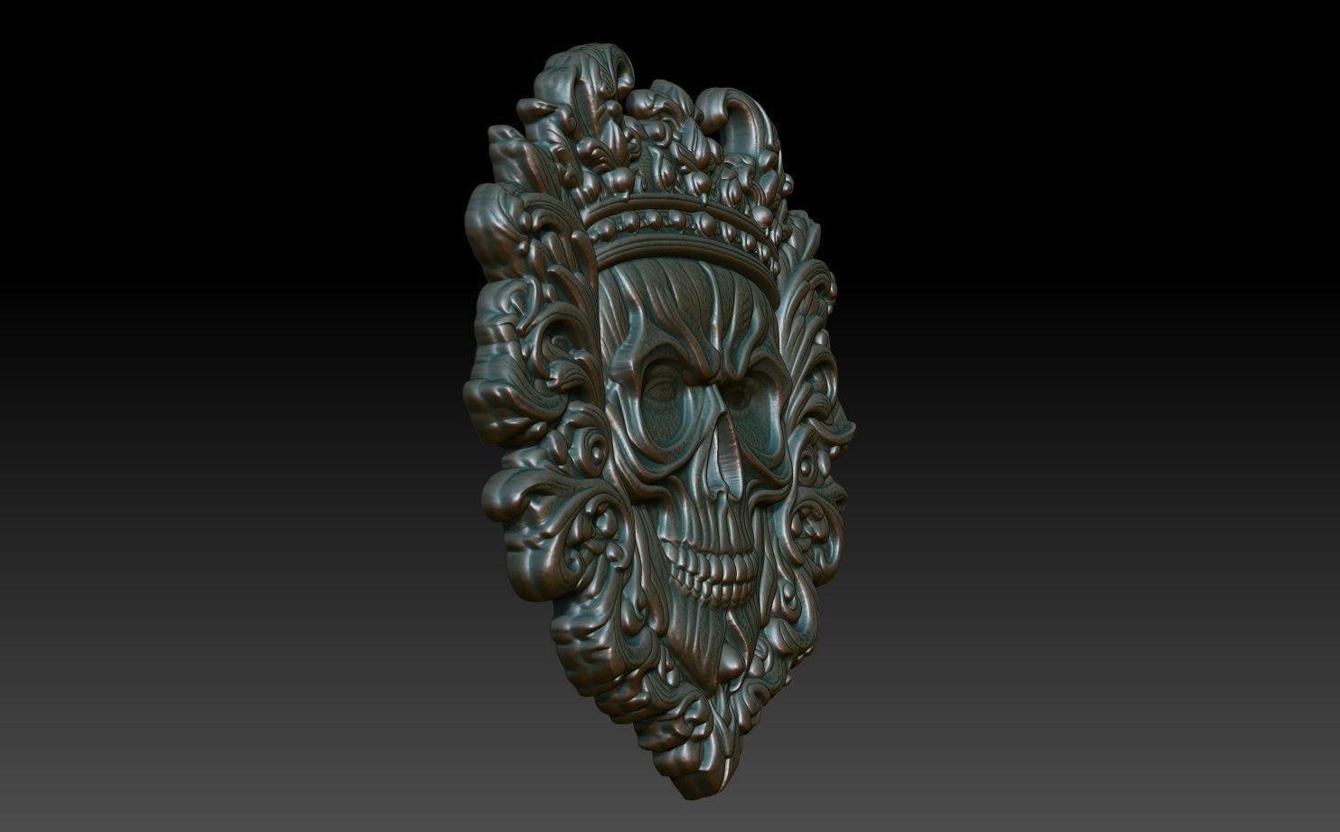 Halloween skull Basrelief 240528 07 3D print model_2