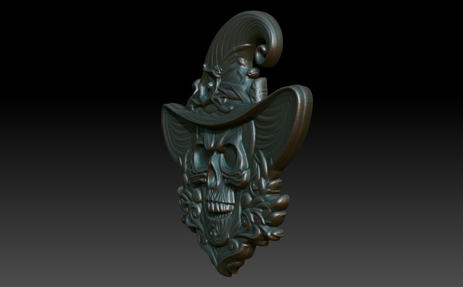 Halloween skull Basrelief 240528 06 3D print model_1