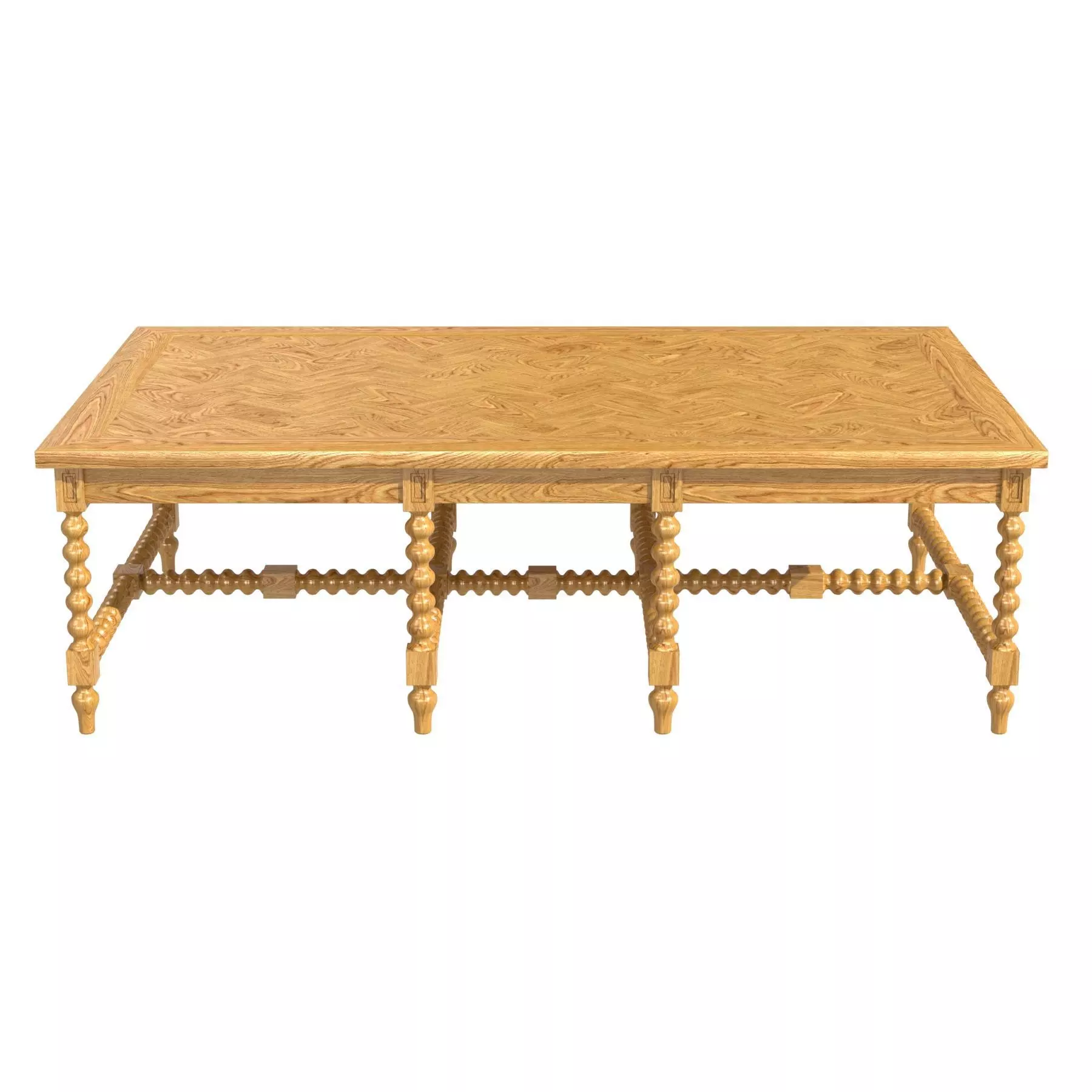 ABIDE INTERIORS Elene Bobbin Coffee Table  Herringbone Top 3D model_0